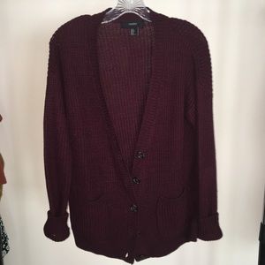 Forever 21 Maroon Cardigan